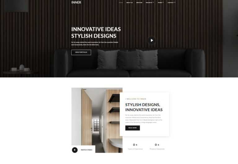 Stijlvoorbeeld webdesign voor creatief & portfolio — donker en expressief (sjabloonvoorbeeld, geen eigen project)